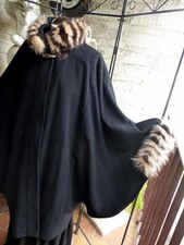 4011 Capemantel Kaschmir Schurwolle schwarz Gr 48