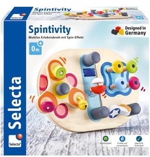 Selecta 62064 Babywelt Holz Motorikspielzeug Motorikbrett mit Klett Spintivity ✅