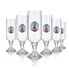 6x Flensburger Glas 0,25l Pils