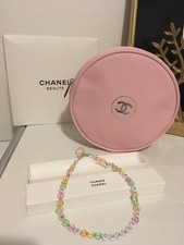 🎀 CHANEL Beauty Kosmetiktasche + Handy-Kette★Rund Make-up-Tasche Pouch BOX★VIP