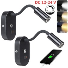 12V LED Leseleuchte Dimmbar Wohnmobil Wohnwagen Bett Lampe USB& Typ-C-Anschluss