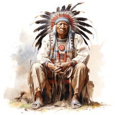 Wandbild Indianer Häuptling