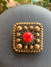 Gablonzer Brosche goldfarben