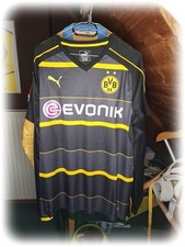 Fußball Trikot Borussia Dortmund BvB Puma Langarm 2016 2017 Schwarz L Evonik 