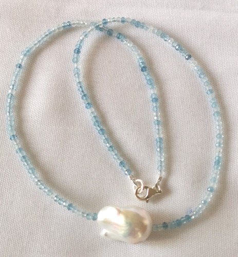 Aquamarin kette unbehandelt - unbehandelt,