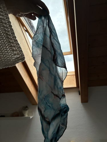 Damen schal tuch batik - tuch, blau