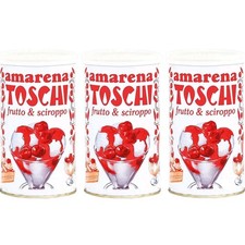 (37,96€/kg) Toschi Amarena Kirschen in Sirup 3x400 g Dose, glutenfrei, Eis, Ita