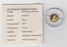Fußball. Weltmeister. Deutschland. 585 Goldmedaille 2014