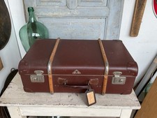 C0589 Alter Reisekoffer um 1930 | Überseekoffer | Oldtimer Koffer m. Holzleisten