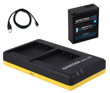 1000mAh Akku + Dual-Ladegerät für Panasonic Lumix DMC-GX7, -GX80, DC-GX9, BLG10