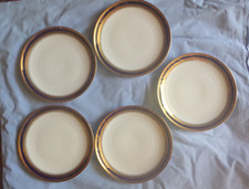 5 Kuchenteller Winterling Kirchenlamitz Scharffeuer Echt Kobalt Goldrand doppelt