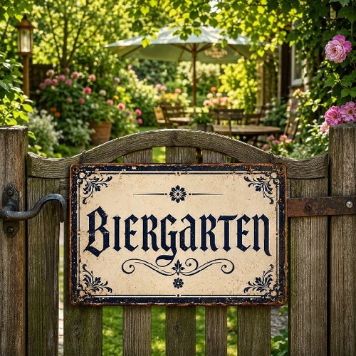 Blechschild biergarten bier - blechschild,