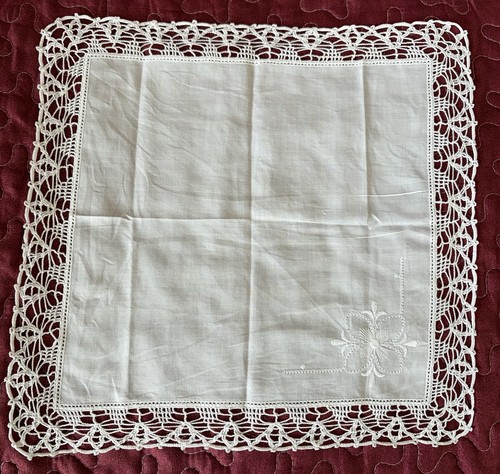 Taschentuch mit weiße spitze - weiße,