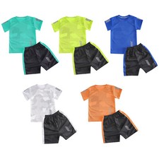 Trainingsanzug Jungen FußBall Trikot Jogginganzug Kurzarm T-Shirt und Shorts Set