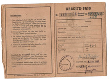 X6 - Arbeitspass 1947 Arbeitsamt Hildesheim