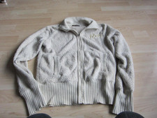 Hellbeige warme Strickjacke