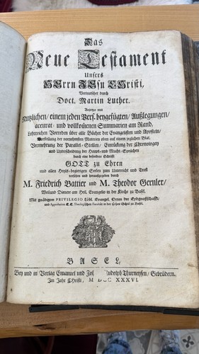 Antike alte bibel folio - bibel, 1737
