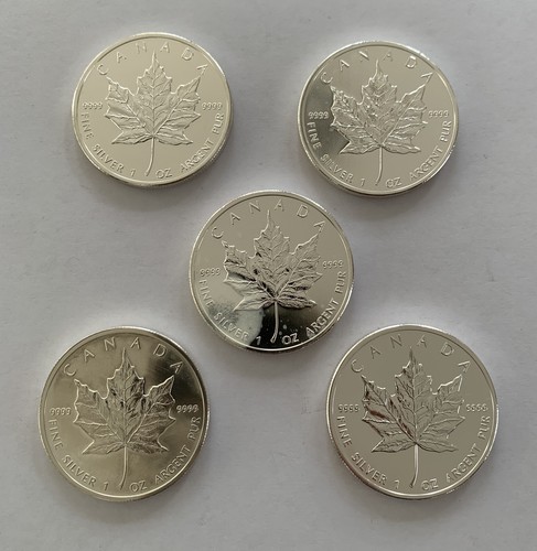 Silber münze maple leaf 5 - münze,