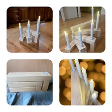 Stabkerzenhalter LED mit Fernbedienung, winterliche Dekoration, Landhausstil,