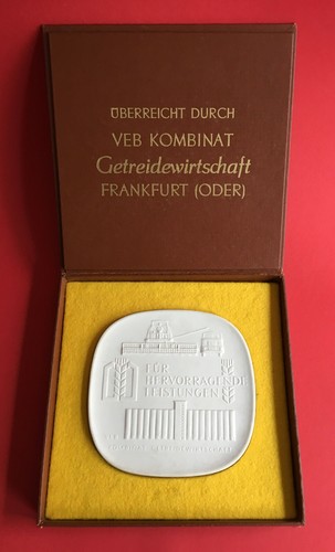 Ddr porzellan medaille - porzellan,