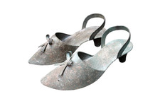 Paar Schuhe antikgrün Pflanzgefäß Pumps zum Bepflanzen Gartendeko Shabby Vintage