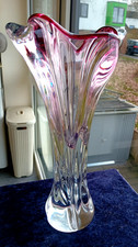 Große schwere Glas Vase -