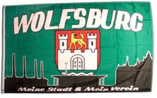 Fahne Flagge Fanflagge Wolfsburg 3 - meine Stadt mein Verein - 90 x 150 cm Hissf