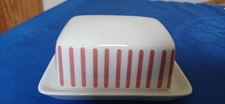MELITTA ZÜRICH JUPP ERNST Streifen ROT KLEINE Butterdose TOP Butterglocke
