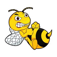 Aufkleber böse biene angry - böse,
