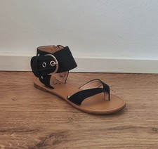 Sommersandalen offene Schuhe Zehentrenner Riemchensandalen schwarz/braun 36 süß