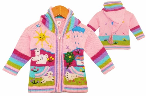 Strickjacke rosa pink bunt