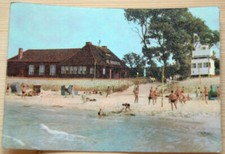 38341 AK Ostseebad Zingst  um 1965 Strand mit Kindern Volleyballnetz Menschen