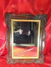 Antiker Spiegel Wandspiegel Floralen Holz Rahmen (5635)