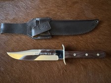 Linder Bowie Messer mit Lederscheide und Holzgriff
