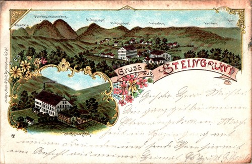 Litho gruss aus - aus, schlesien