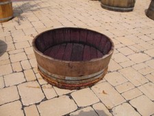 TOP 45L BLUMENFASS PFLANZKÜBEL BLUMENKÜBEL REGENTONNE WEINFAß EICHENFAß HOLZFASS