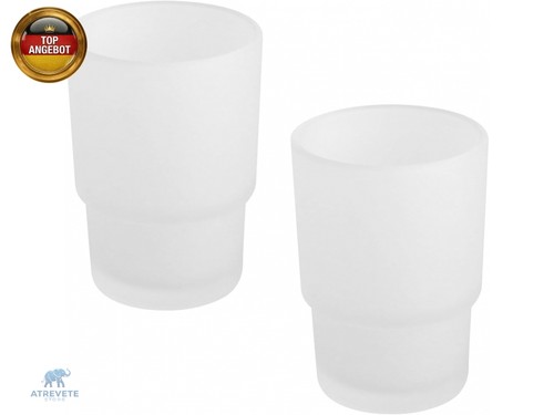 2er set zahnputzbecher glas - zahnputzbecher,
