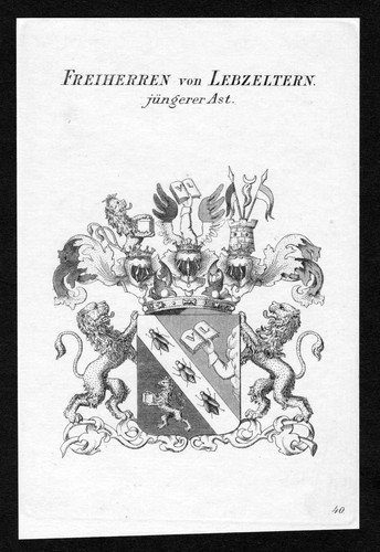 1820 lebzeltern wappen adel - -,