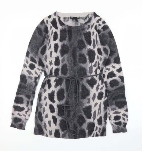 Damen pullover grau animal - damen,