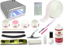 XXL Nail Einsteiger STARTER SET UV Gele 4x15ml UV Lampe Silber Set-72