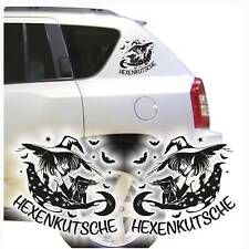 Auto Aufkleber Hexenkutsche Hexen Kutsche Hexe Katze Mond Sterne Sticker A666