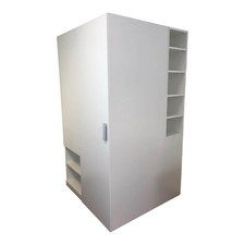 Wellemöbel Begehbarer Eck-Kleiderschrank Modell ROOM X Reinweiß 