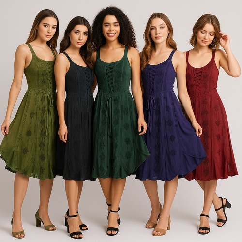 Midi bohemian kleid - midi,