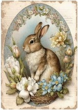 Decoupage-Bastelpapier-Softpapier-Vintage-Ostern-Hase-13235
