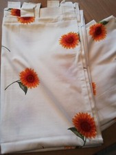 Schlaufenvorhang 2 er Set Goldene Sonnenblumen 100 % Baumwolle 