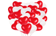 110 Stück Luftballons Herz HeliumParty Geburtstag Hochzeit rot weiß Valentinstag