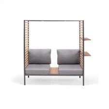 Webavita Balkonlounge Zweisitzer mit Seitenwänden Anthrazit  (B-Ware)