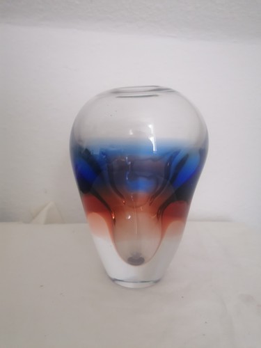 Große czech art glas vase - art,