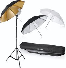 Neewer Foto Studio 3 Regenschirme Kit 84cm weisser weicher Schirm+84cm silberner