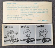  3 Aufkleber/Sticker: wela Suppen , 70er Jahre 